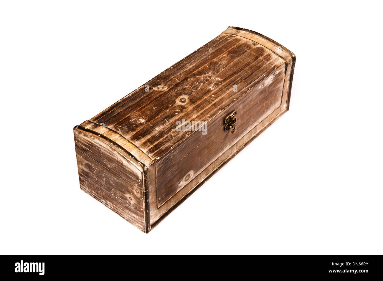 Antica scatola in legno per il vino Foto Stock