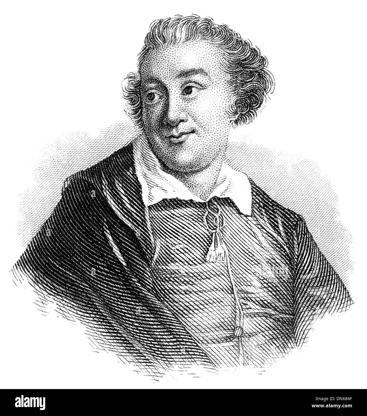 Ritratto di David Garrick, 1717 - 1779, un attore inglese, drammaturgo, teatro manager e produttore Foto Stock