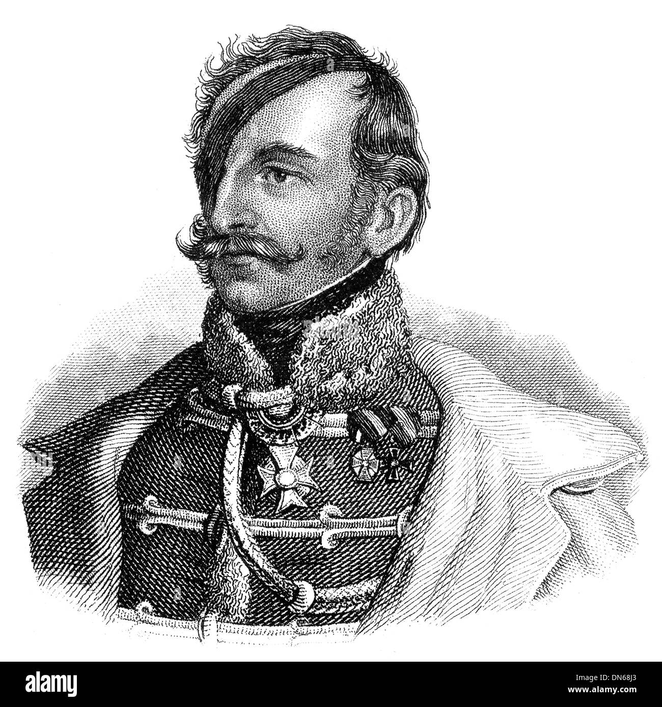 Ritratto di Franz Joseph von Schlik di Bassano e Weisskirchen, 1789 - 1862, un conte e il generale austriaco, Foto Stock