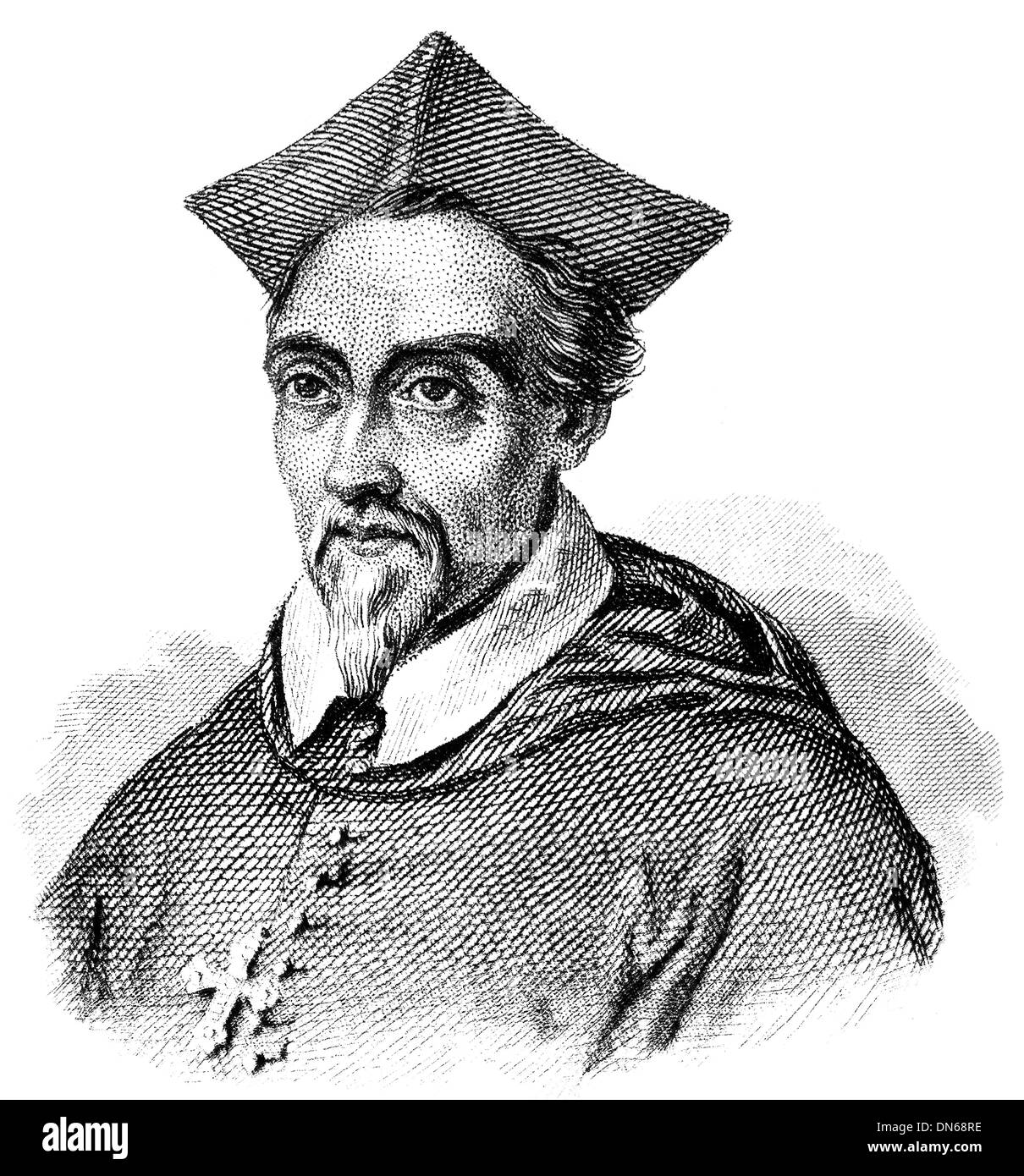 Ritratto di Melchior Klesl o Khlesl, Cleselius, 1553 - 1630, un statista austriaco e il cardinale della chiesa cattolica romana, Foto Stock