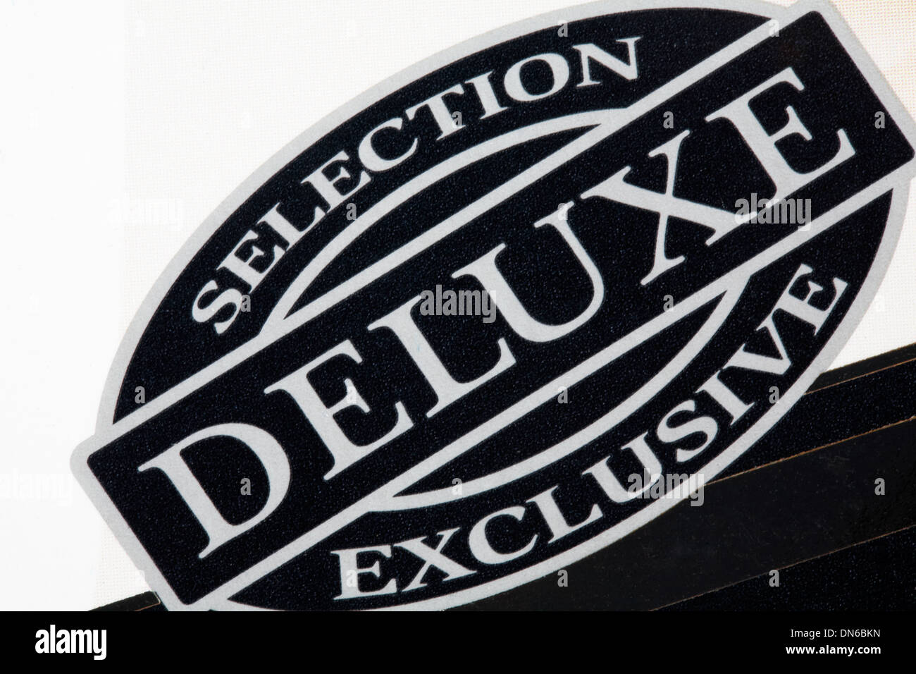 Selezione Deluxe logo esclusivi su imballaggi alimentari Foto Stock