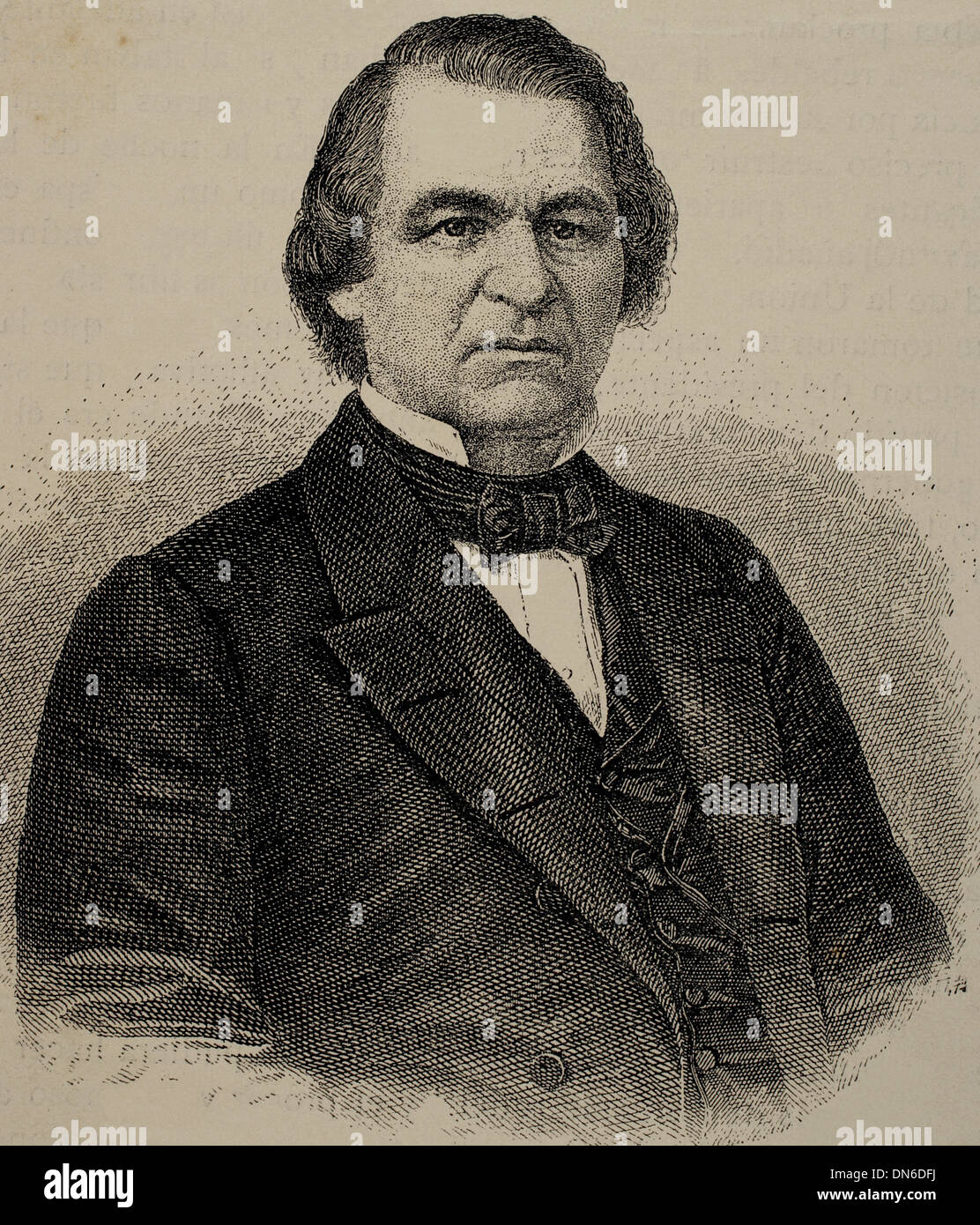 Andrew Johnson (1808-1875). Xvii il Presidente degli Stati Uniti, che serve da 1865 a 1869. Il partito democratico. Incisione. Foto Stock