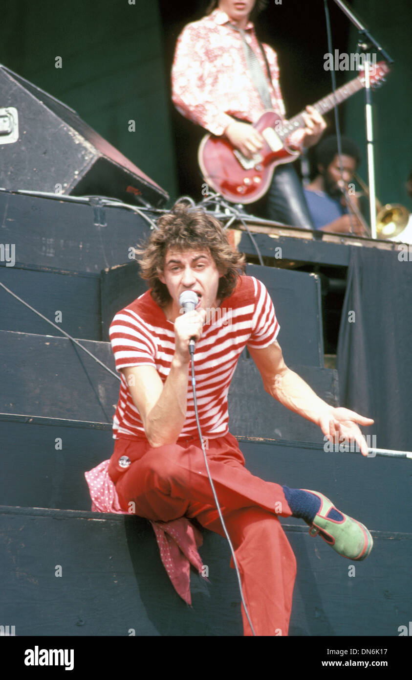 BOOMTOWN RATTI UK del gruppo rock con Bob Geldof circa 1984 Foto Stock