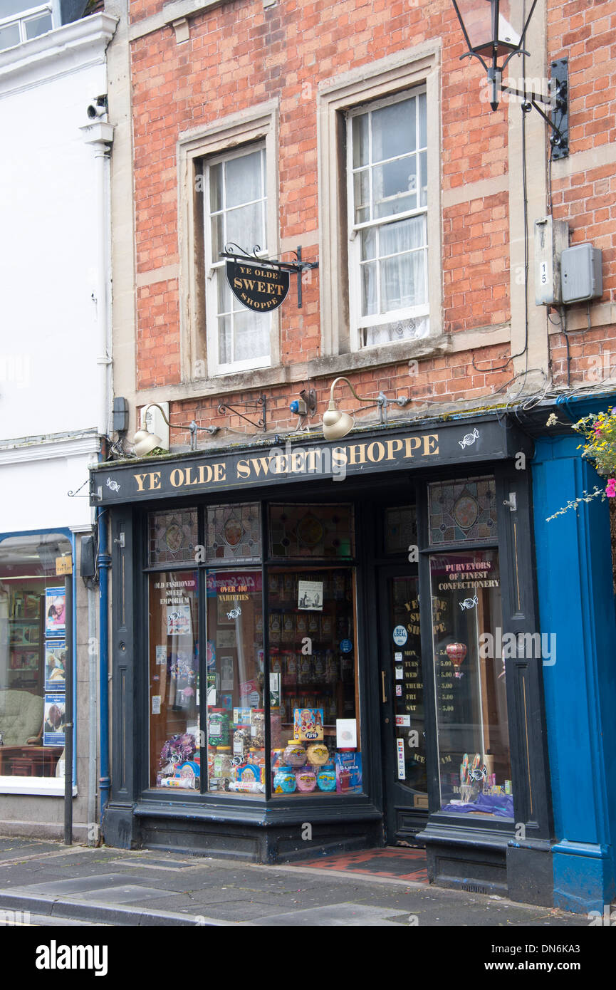 Ye Olde Sweet Shoppe Shop Old Wells Somerset REGNO UNITO Foto Stock