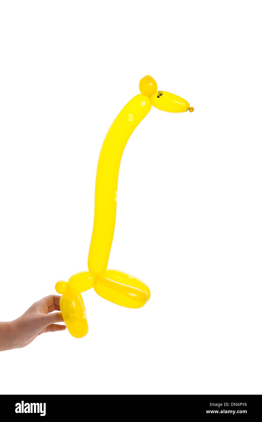 Palloncino giallo giraffa animali Foto Stock