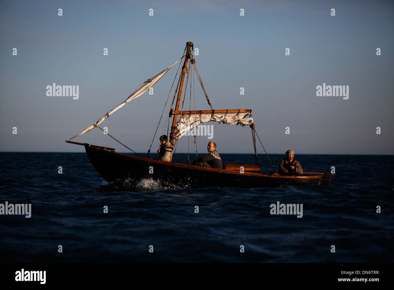 Barca a vela tradizionale in Islanda. Foto Stock