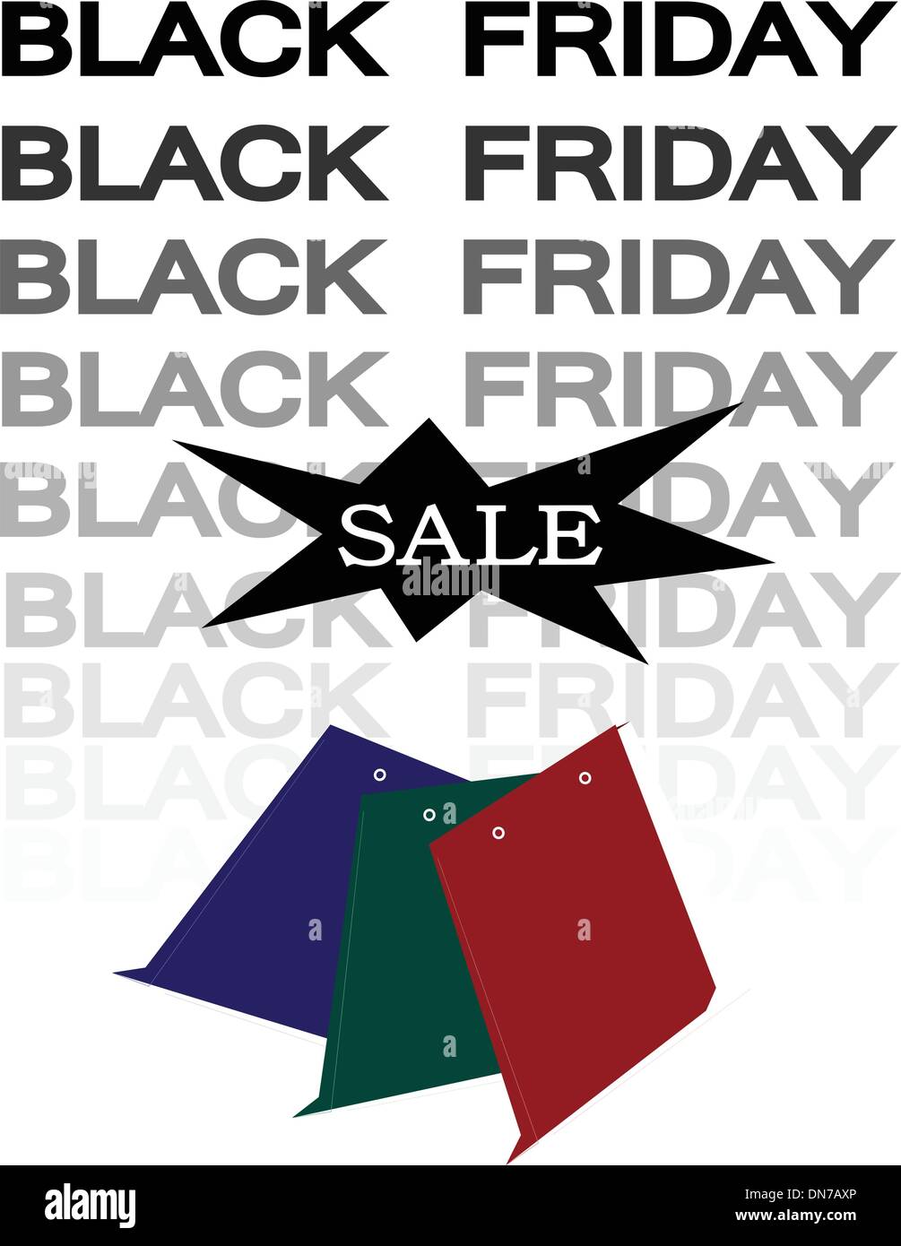 Carta Shopping Bags per venerdì nero Vendita Illustrazione Vettoriale