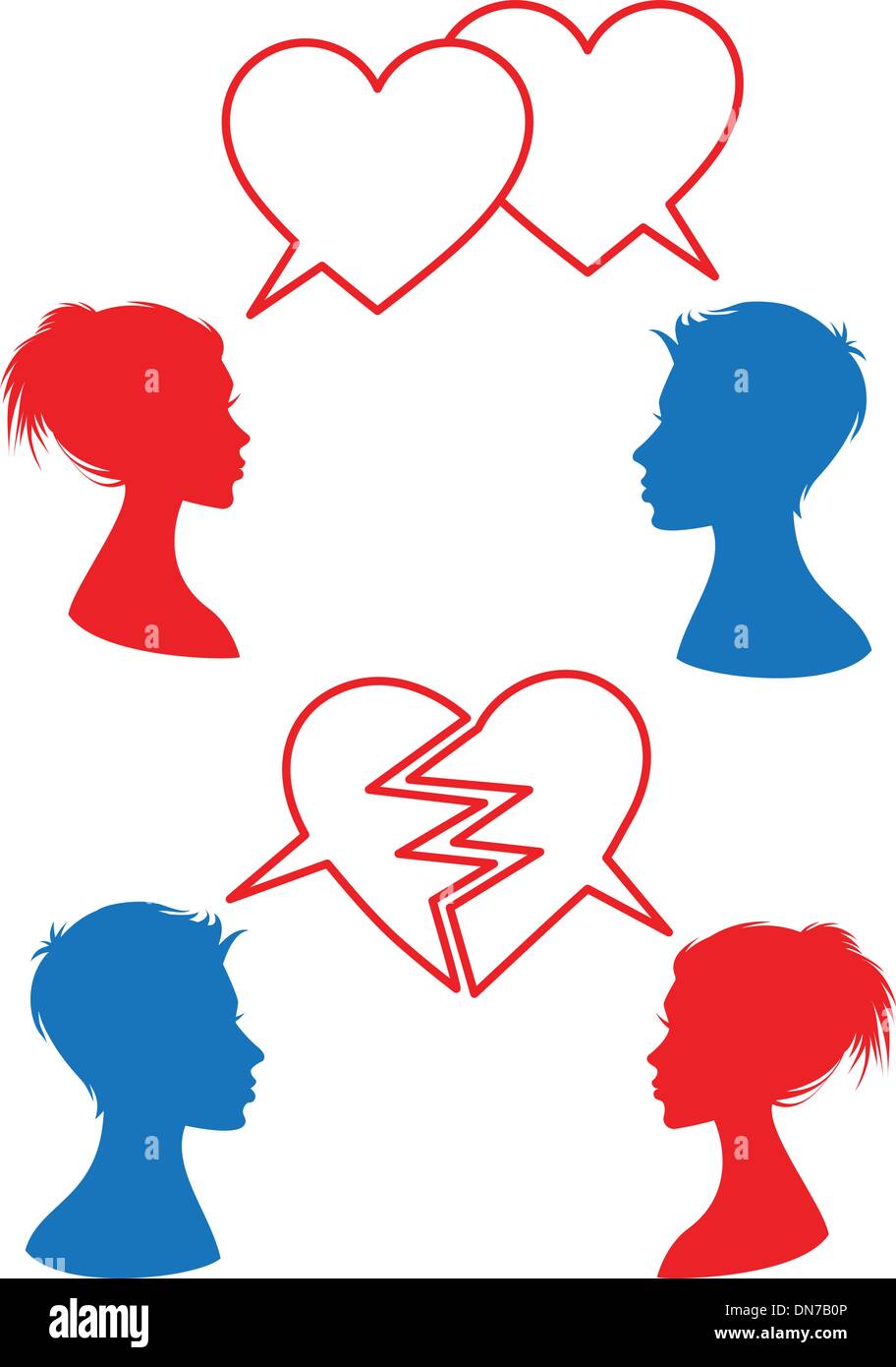 L'amore ed il rapporto, vettore Illustrazione Vettoriale