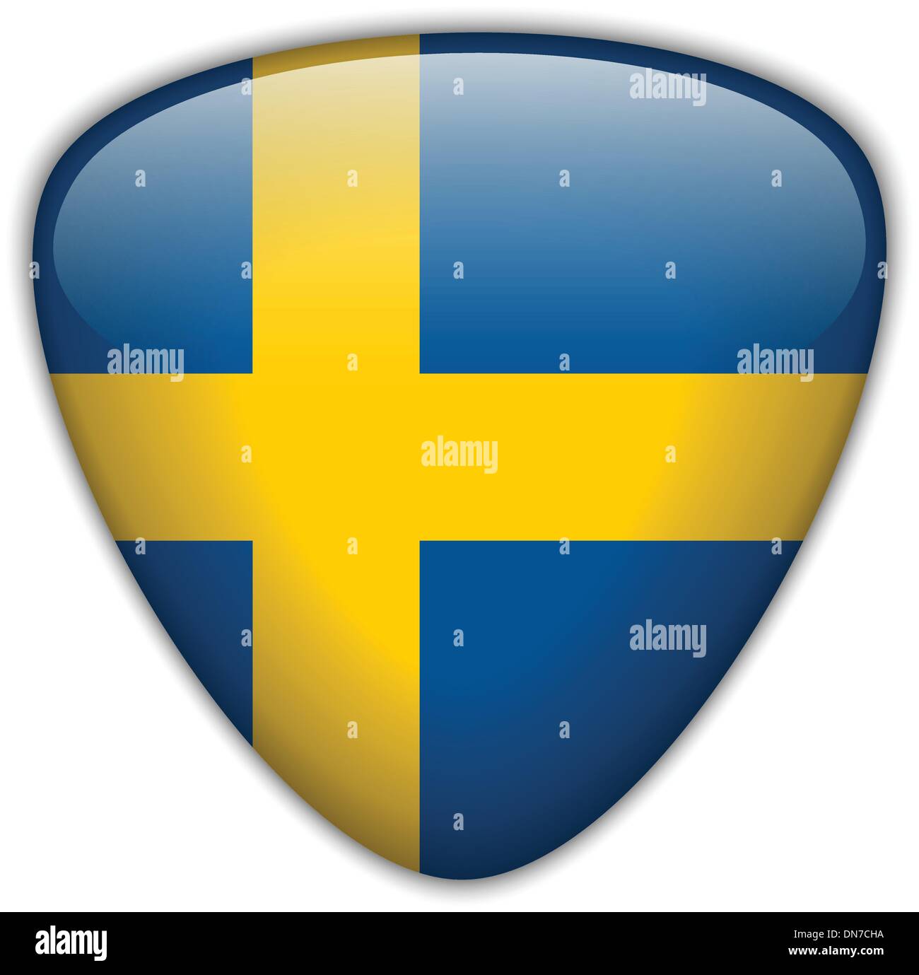 Bandiera della Svezia pulsante lucida Illustrazione Vettoriale