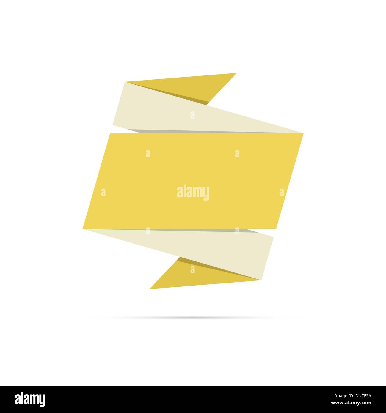 Il giallo origami in stile retrò etichetta Illustrazione Vettoriale