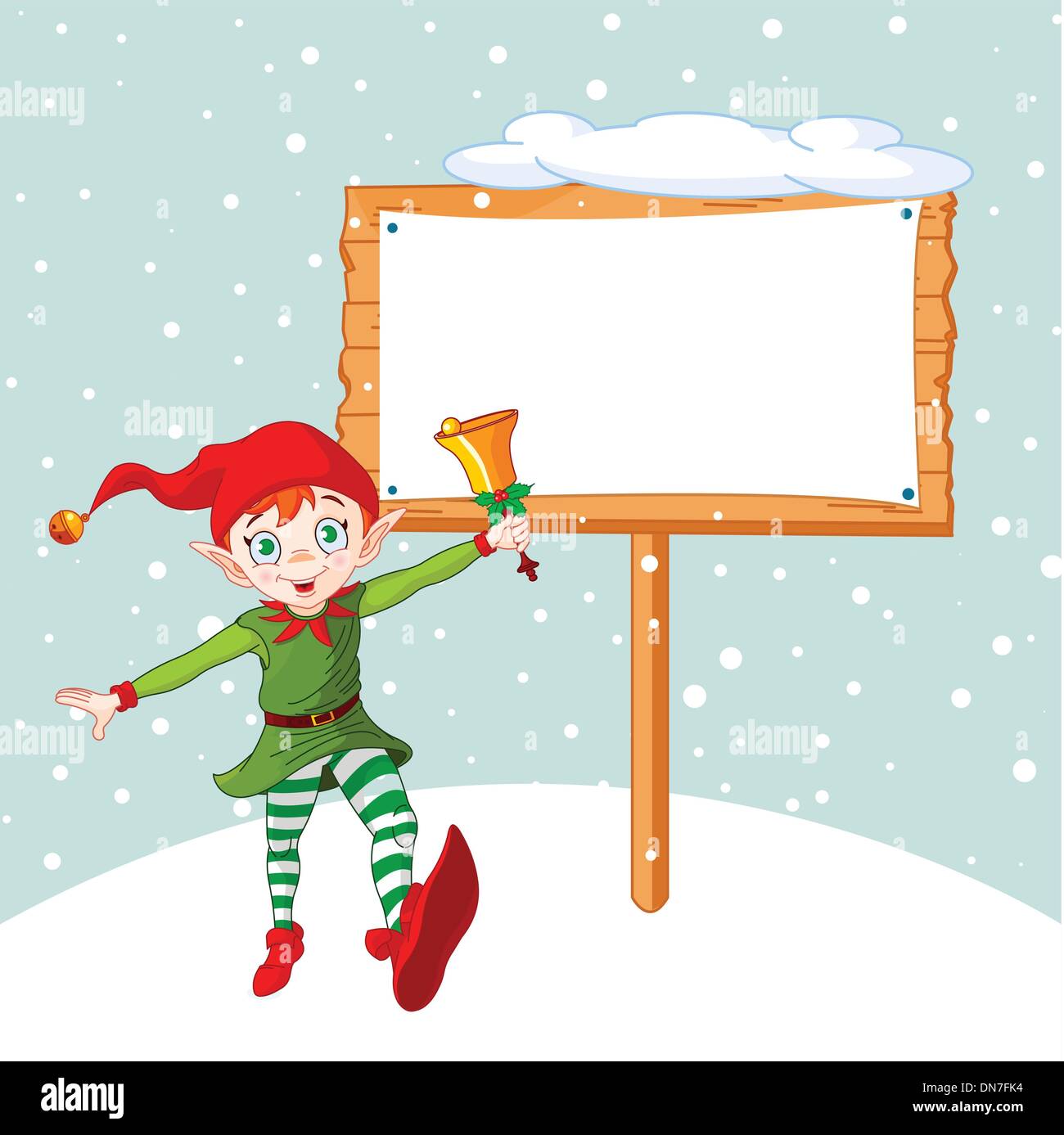 Natale Elf & billboard Illustrazione Vettoriale