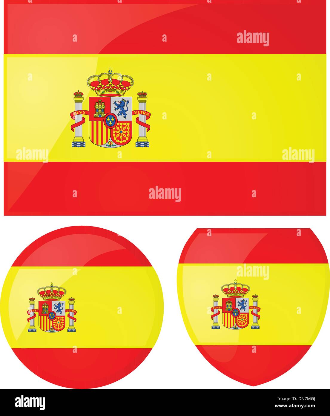 Bandiera della Spagna ed emblema Illustrazione Vettoriale