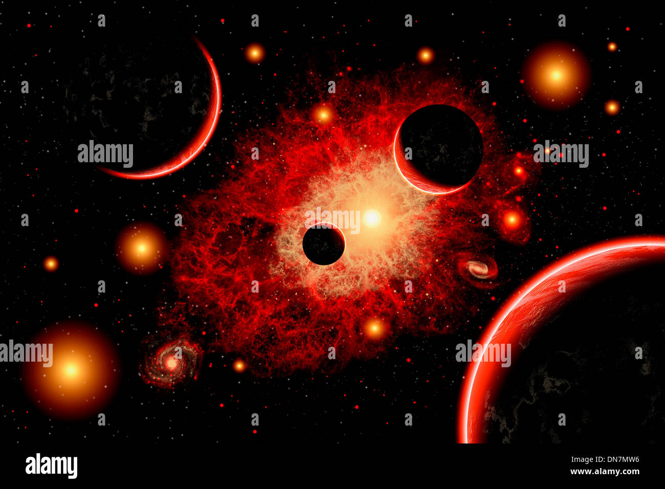 Red Giants star system Foto Stock