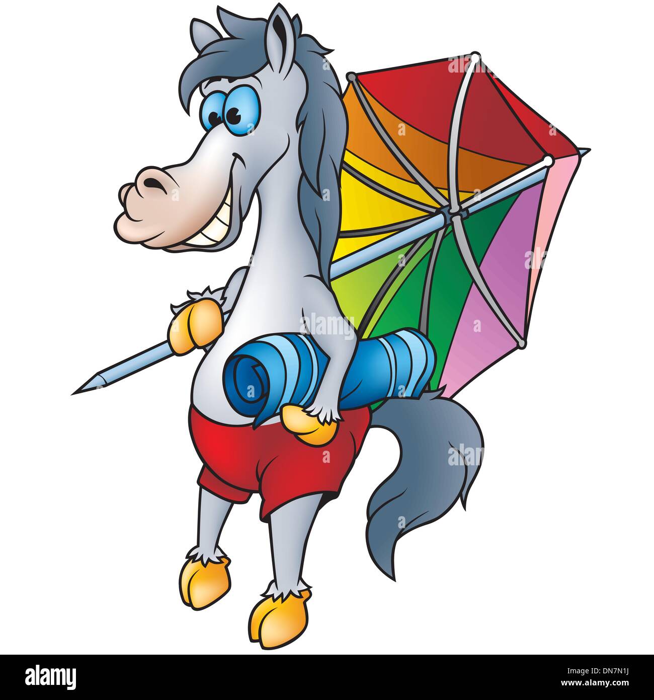 Cavallo e ombrellone Illustrazione Vettoriale