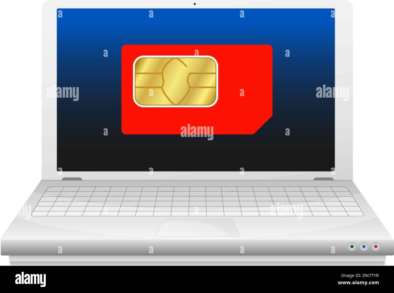 Computer portatile con scheda sim Illustrazione Vettoriale