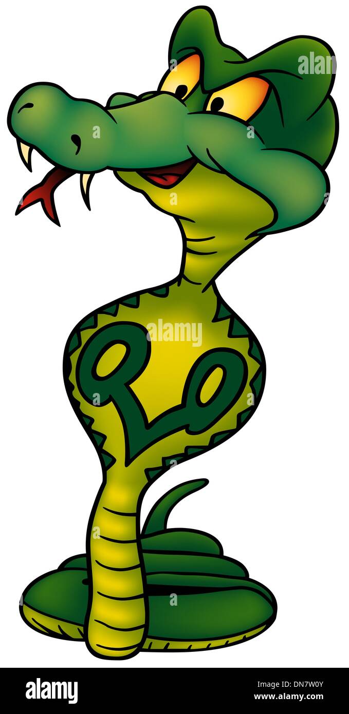 Verde serpente Cobra Illustrazione Vettoriale