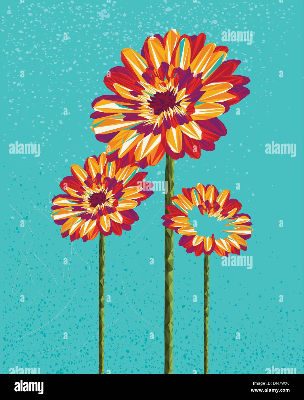 Coloratissimi fiori astratto illustrazione. Illustrazione Vettoriale