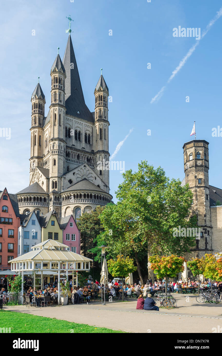 Grande chiesa di S. Martino, Colonia, Renania settentrionale-Vestfalia, Germania Foto Stock