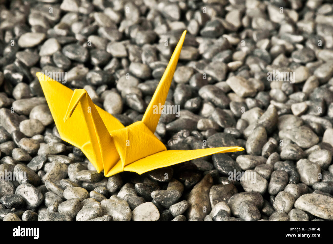 Uccello Giallo origami Foto Stock