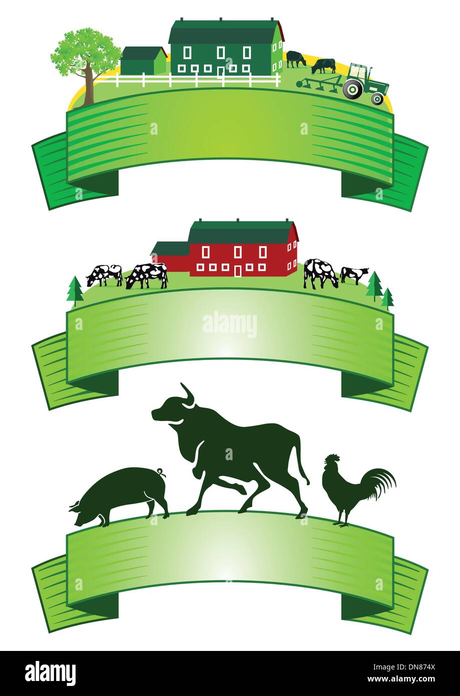 Allevamento di bovini Agricoltura Illustrazione Vettoriale