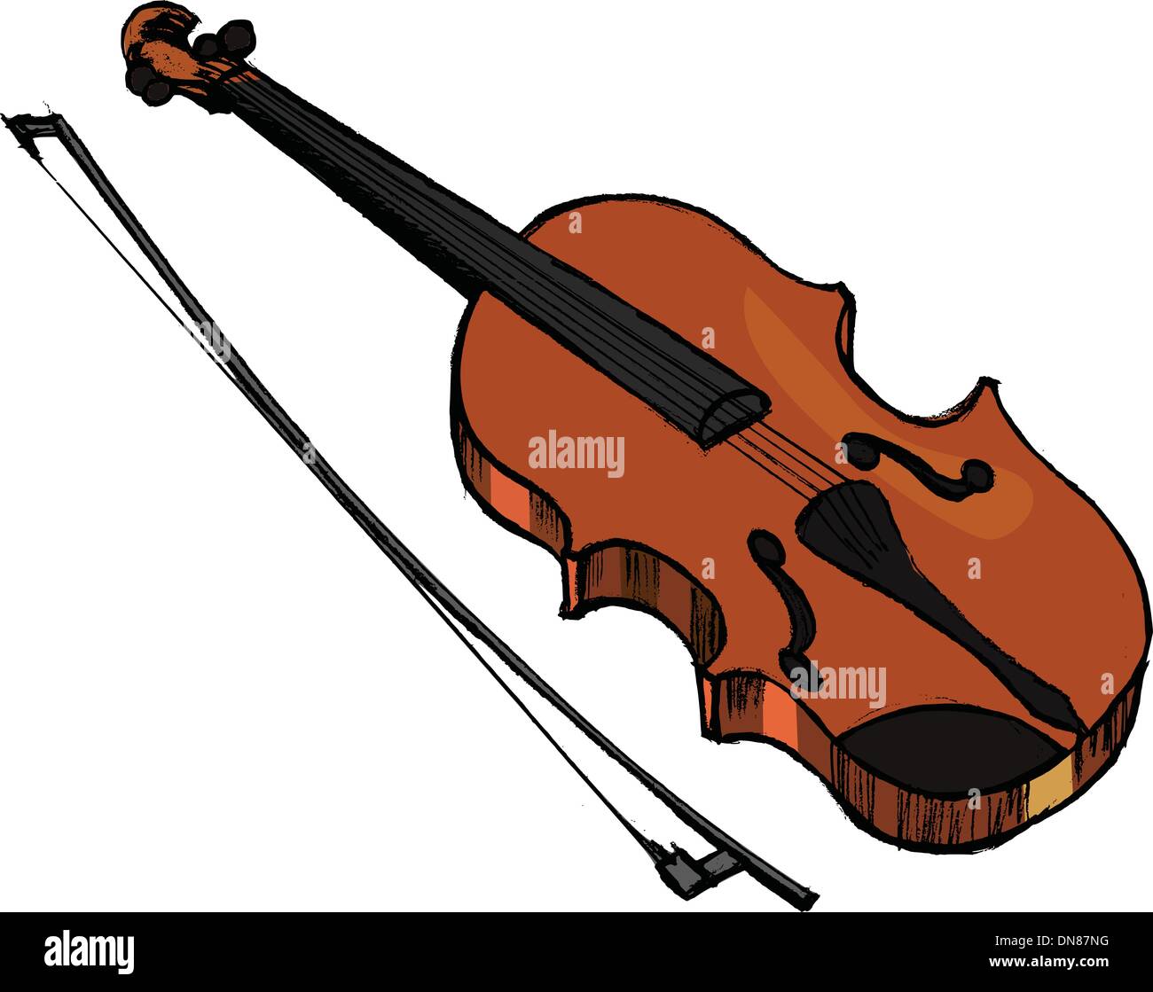 Il violino, strumento musicale Illustrazione Vettoriale