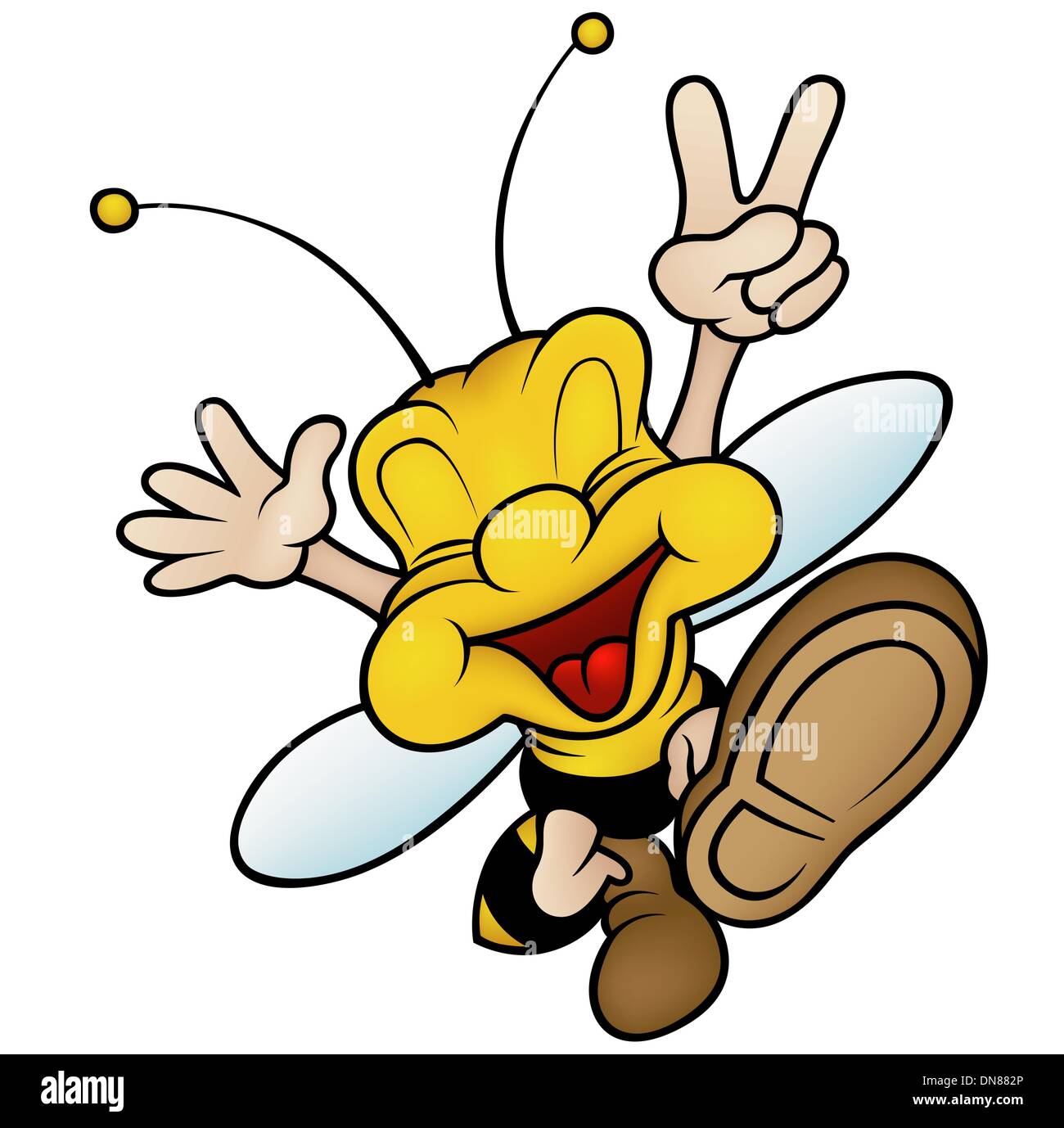 Sorridenti Wasp Illustrazione Vettoriale