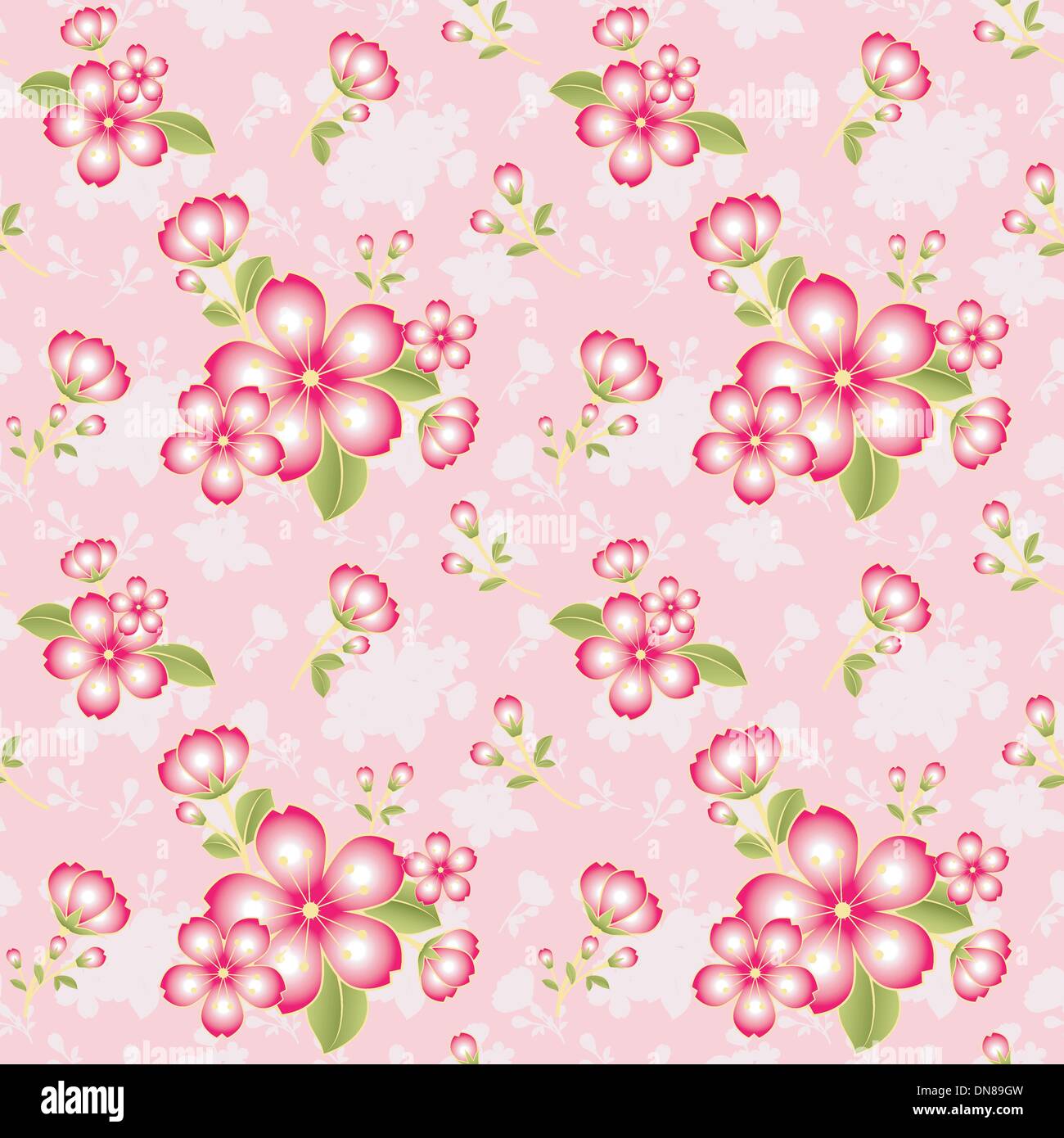 Oriental Flower Seamless sfondo Pattern Illustrazione Vettoriale