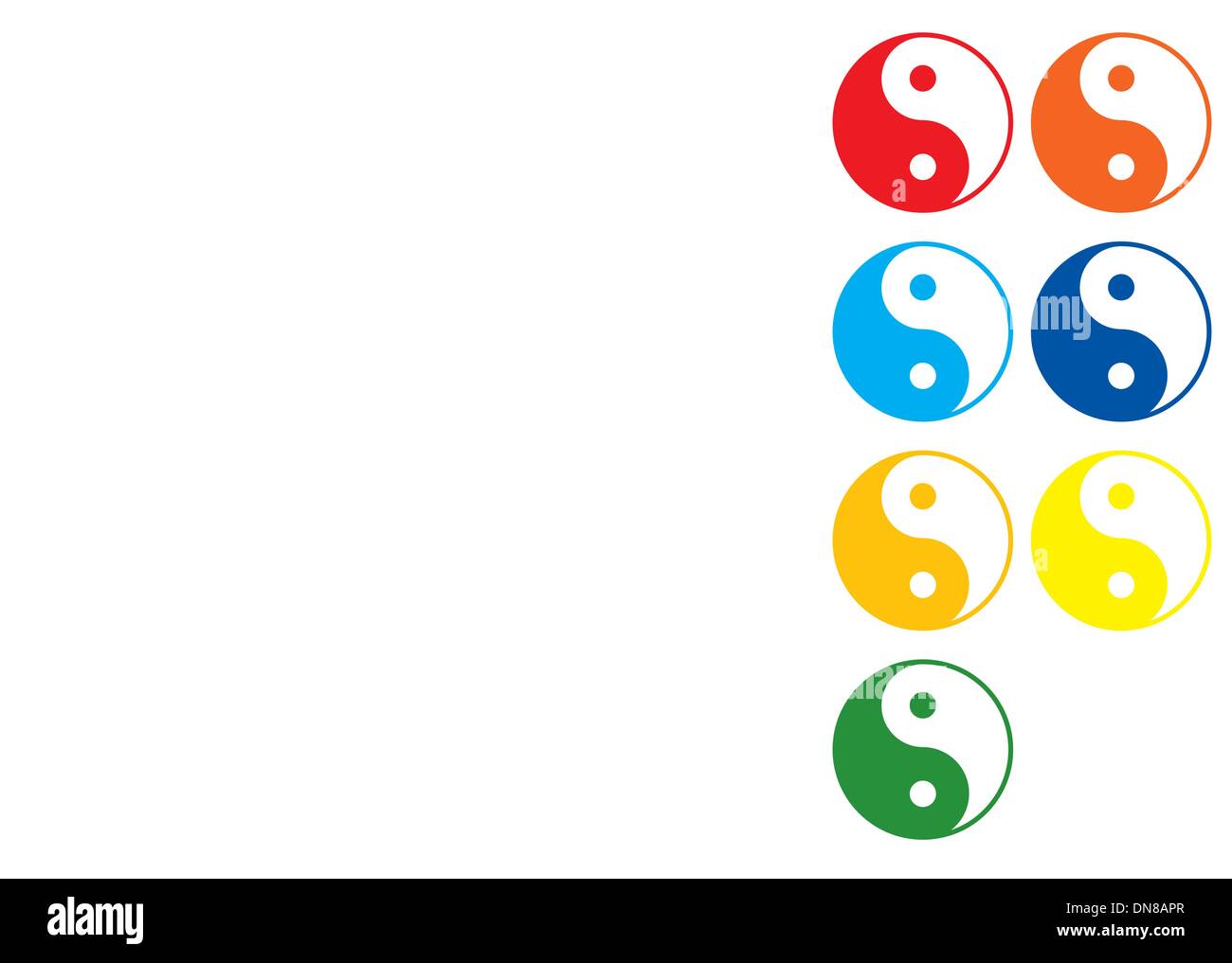 Yin e Yang simbolo. Illustrazione Vettoriale