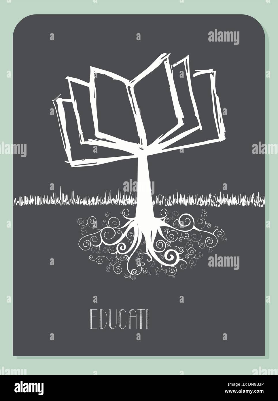 Libro Vintage Tree Illustrazione Vettoriale