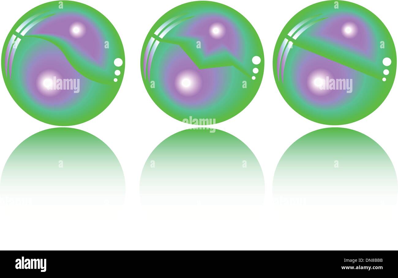 Tre realistico sfere di fantasia Illustrazione Vettoriale