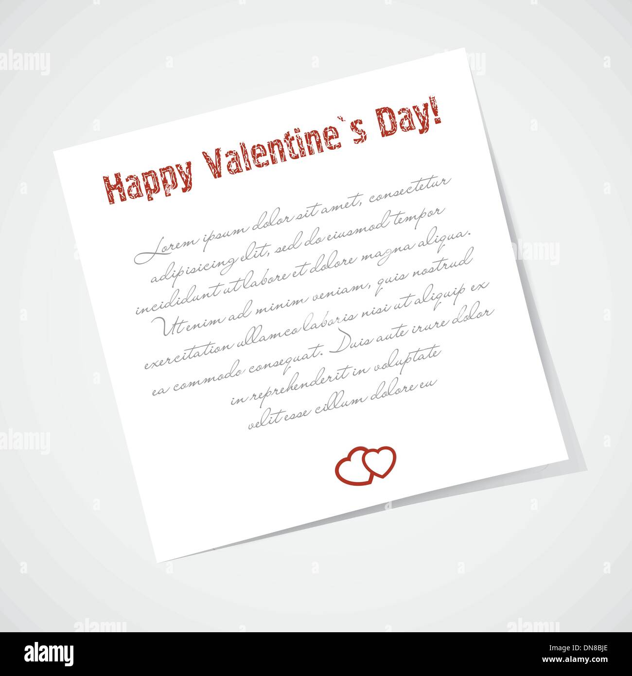 Nota adesiva con amore il testo. Valentines background. Illustrazione Vettoriale