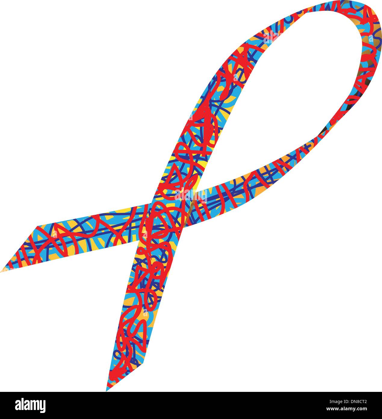 Di sensibilizzazione sull'autismo Ribbon Illustrazione Vettoriale