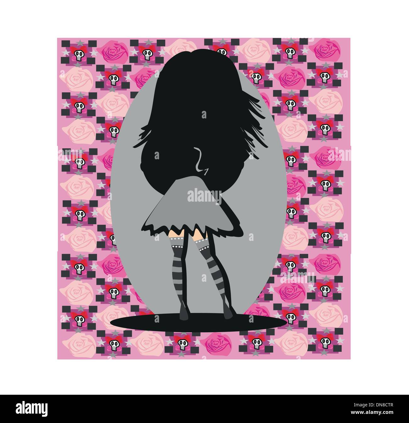 dolce ragazza Emo Illustrazione Vettoriale