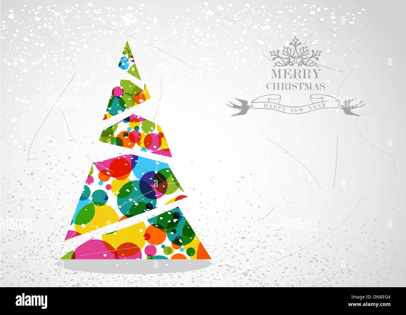 Buon Natale albero colorato forma illustrazione. Illustrazione Vettoriale