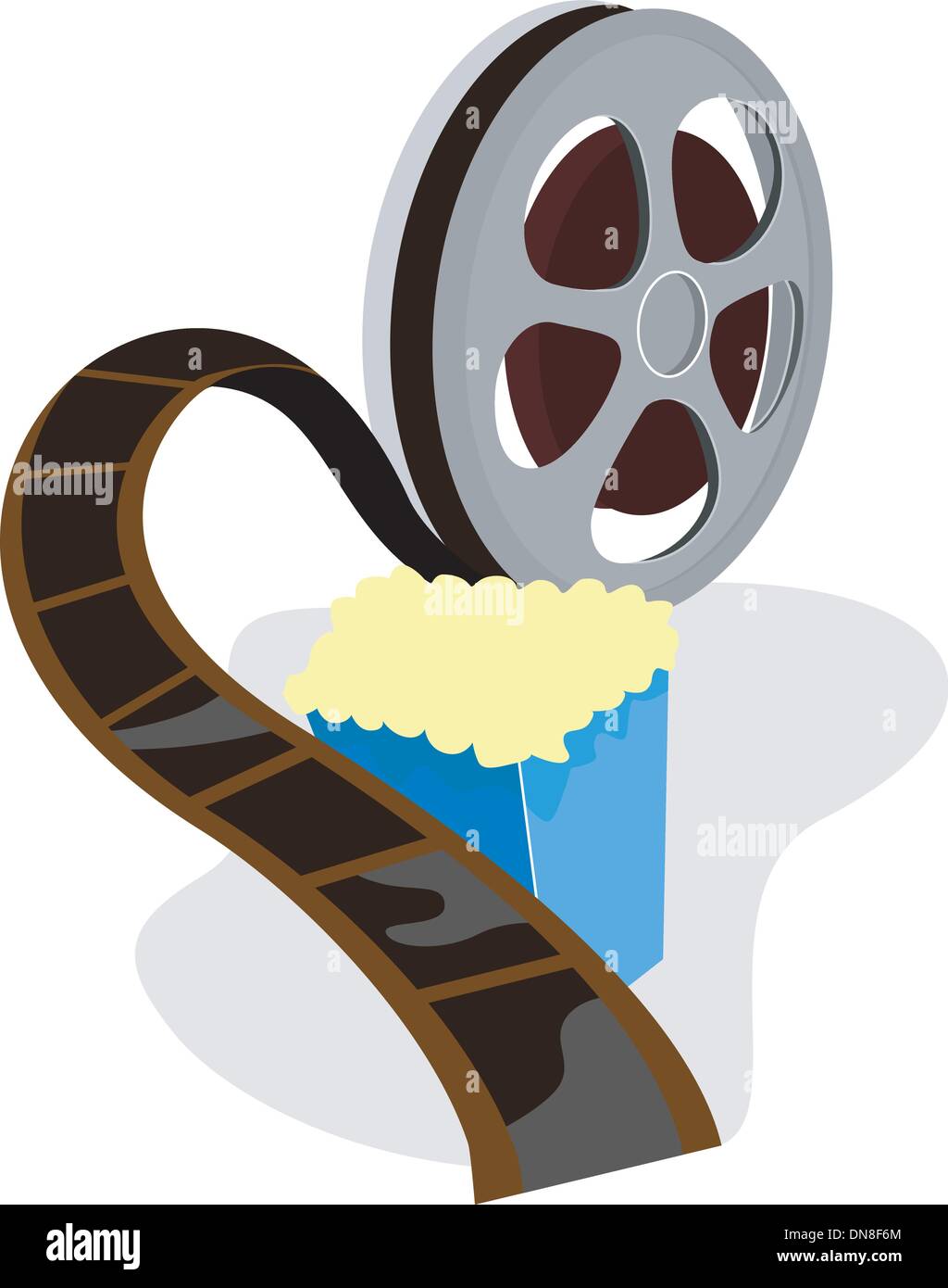Bobina di film con popcorn Illustrazione Vettoriale