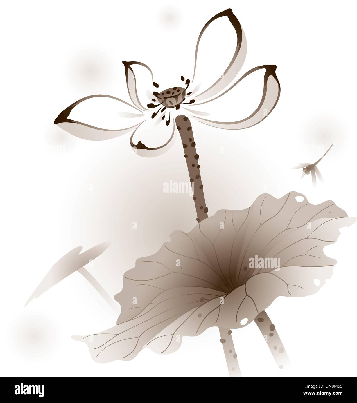 Lo stile orientale Lotus Illustrazione Vettoriale