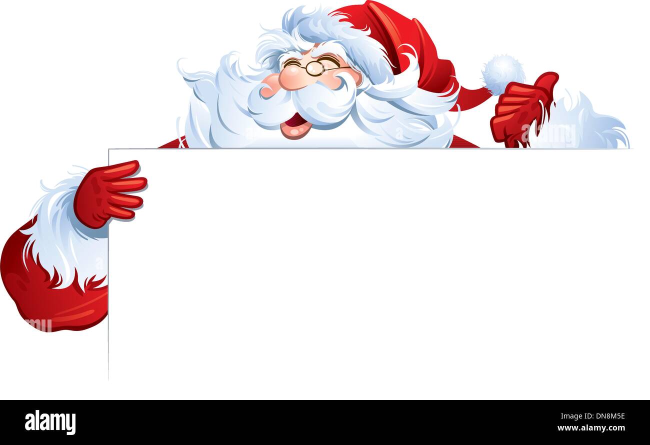 Santa Claus tenendo premuto segno di vuoto Illustrazione Vettoriale
