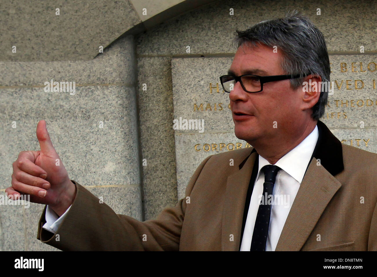 Geoff Webster (L), il vice redattore del quotidiano Sun Foto Stock