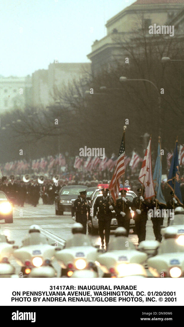 Gen 18, 2001 - 31417AR: Parata inaugurale .su Pennsylvania Avenue, Washington DC. 01/20/2001. ANDREA RENAULT/ 2001(Credit Immagine: © Globo foto/ZUMAPRESS.com) Foto Stock