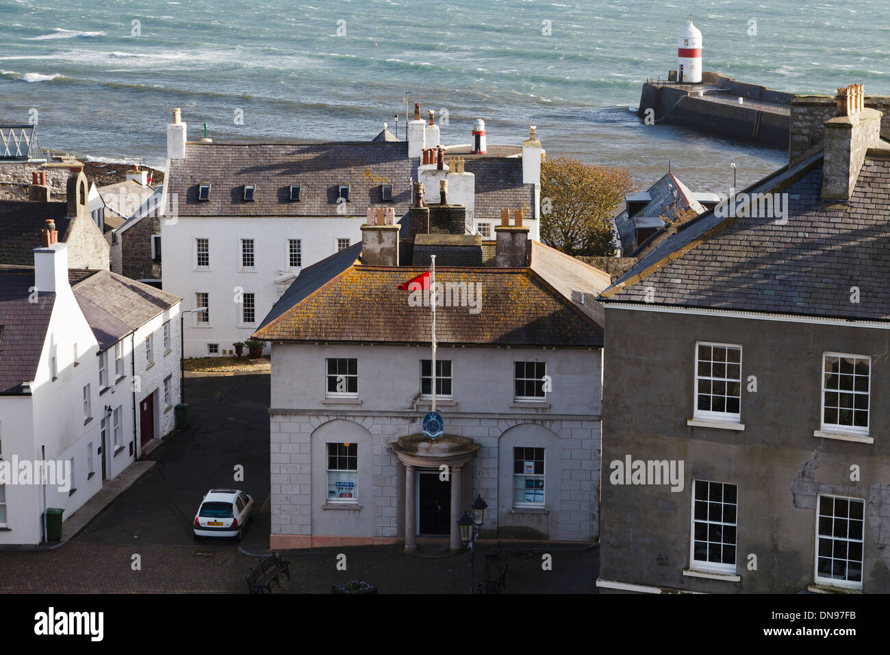 La vecchia casa di chiavi, la piazza del Parlamento, Castletown, Isola di Man Foto Stock