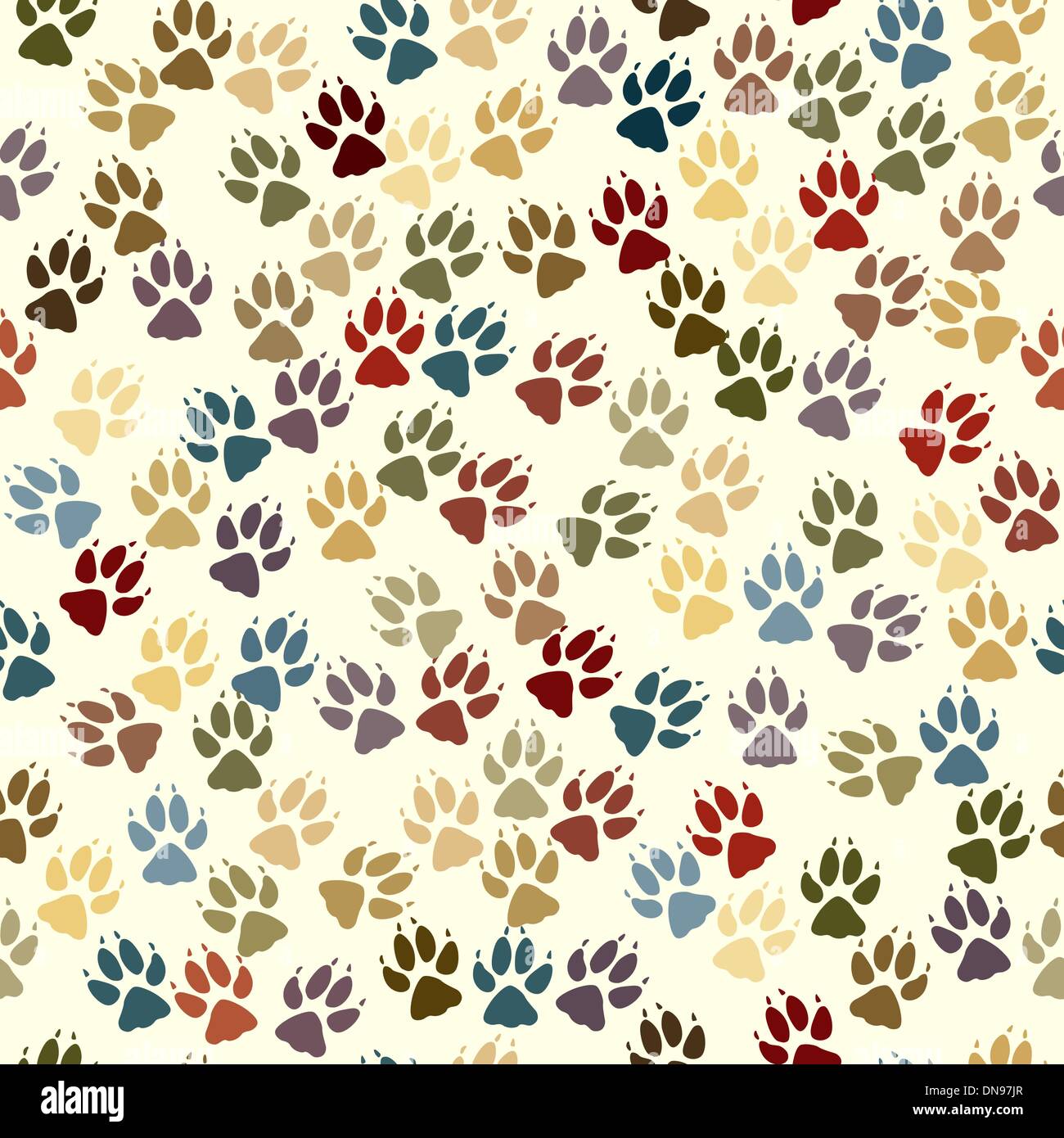 Paw piastrella senza giunture Illustrazione Vettoriale