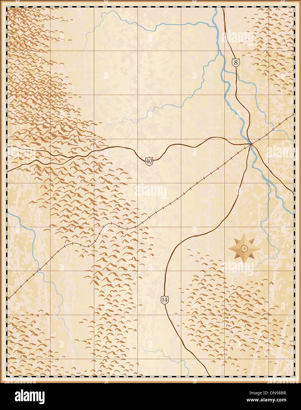 Vecchia mappa Illustrazione Vettoriale