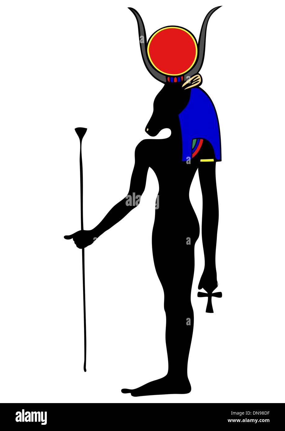 Dio dell Antico Egitto - Hathor - vettore Illustrazione Vettoriale