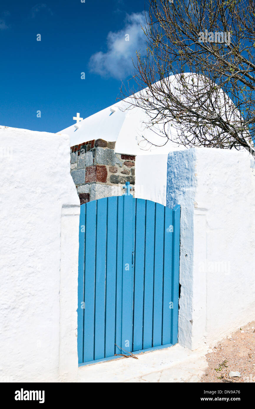 Isola di Santorini in Grecia. Vista di un antico villaggio tradizionale Foto Stock