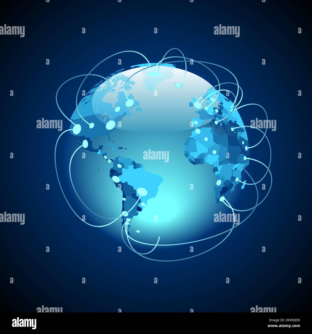 Collegamenti in tutto il mondo Illustrazione Vettoriale