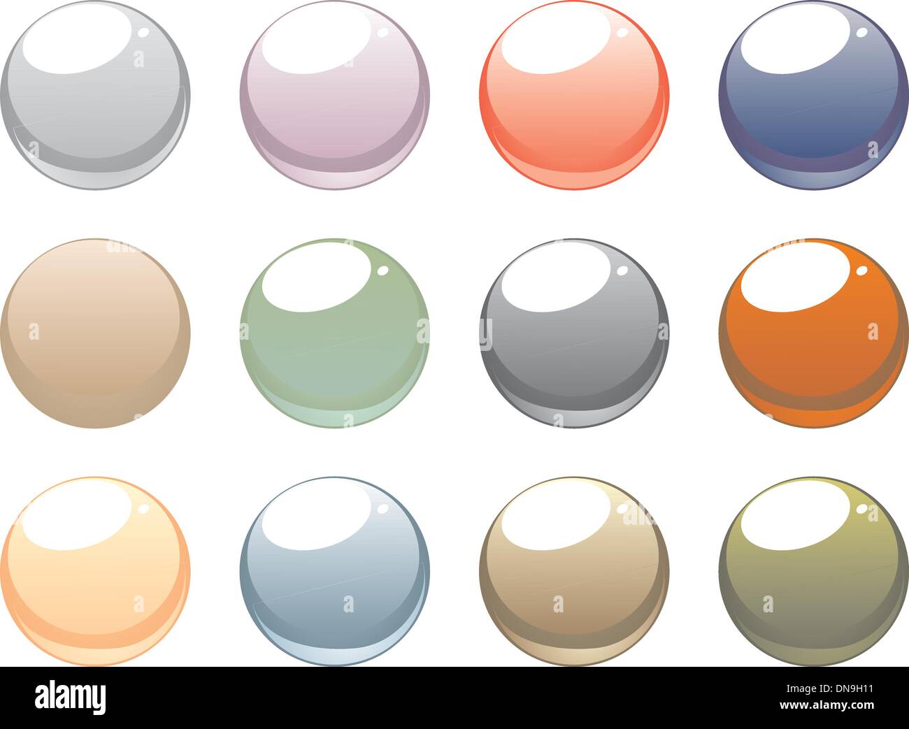 Pulsanti web vettore collezione isolati su sfondo bianco. Illustrazione Vettoriale