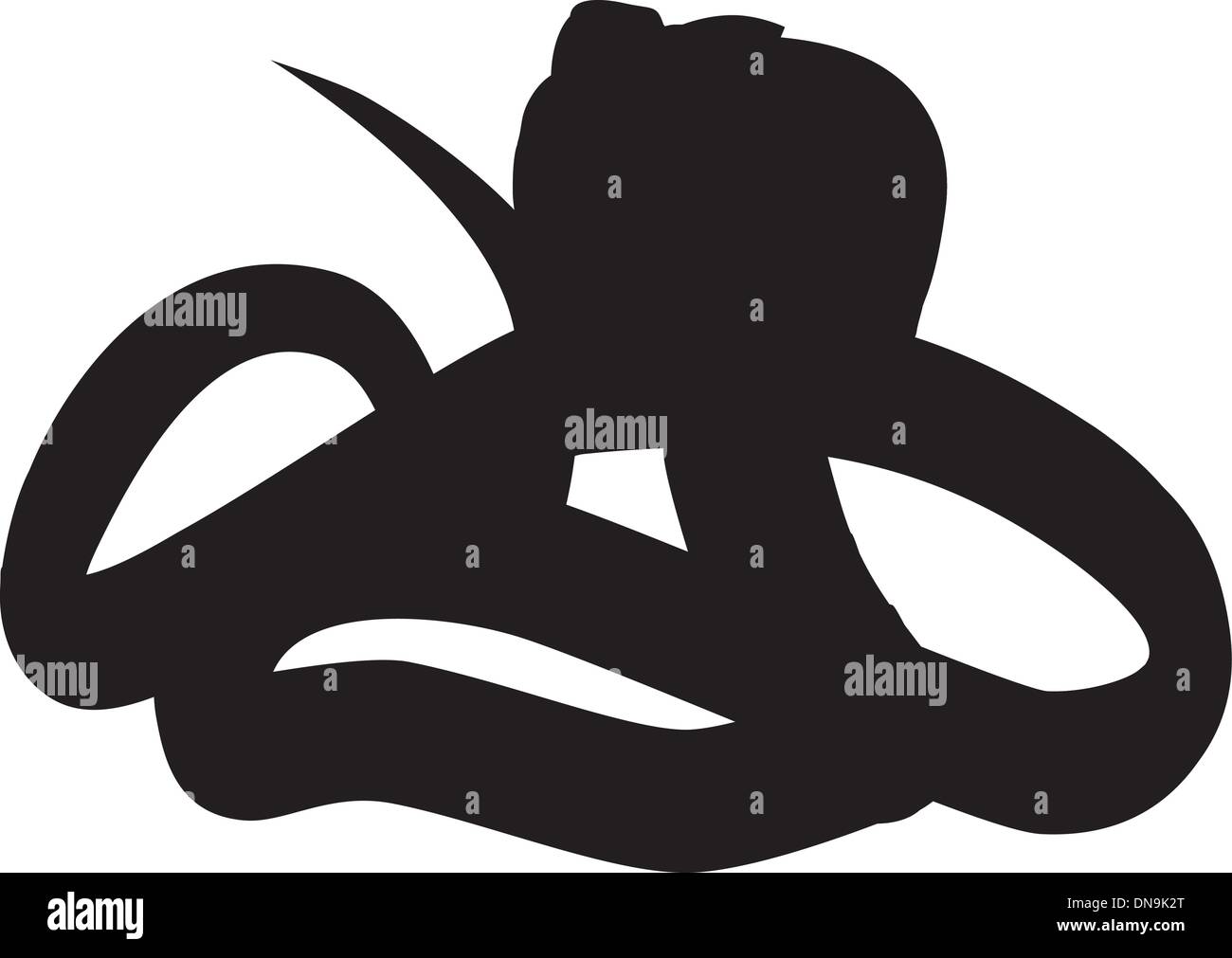 Vettore. Silhouette nera snake. Illustrazione Vettoriale