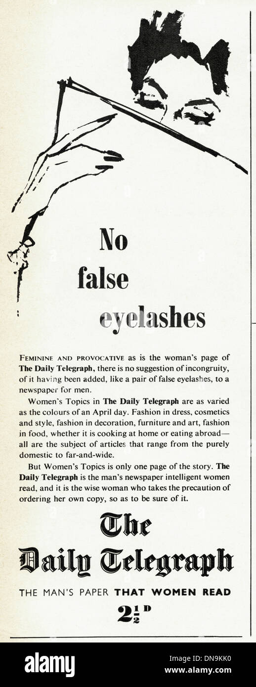 Anni Cinquanta la pubblicità. Vintage originale di moda femminile annuncio rivista per il Daily Telegraph newspaper Foto Stock