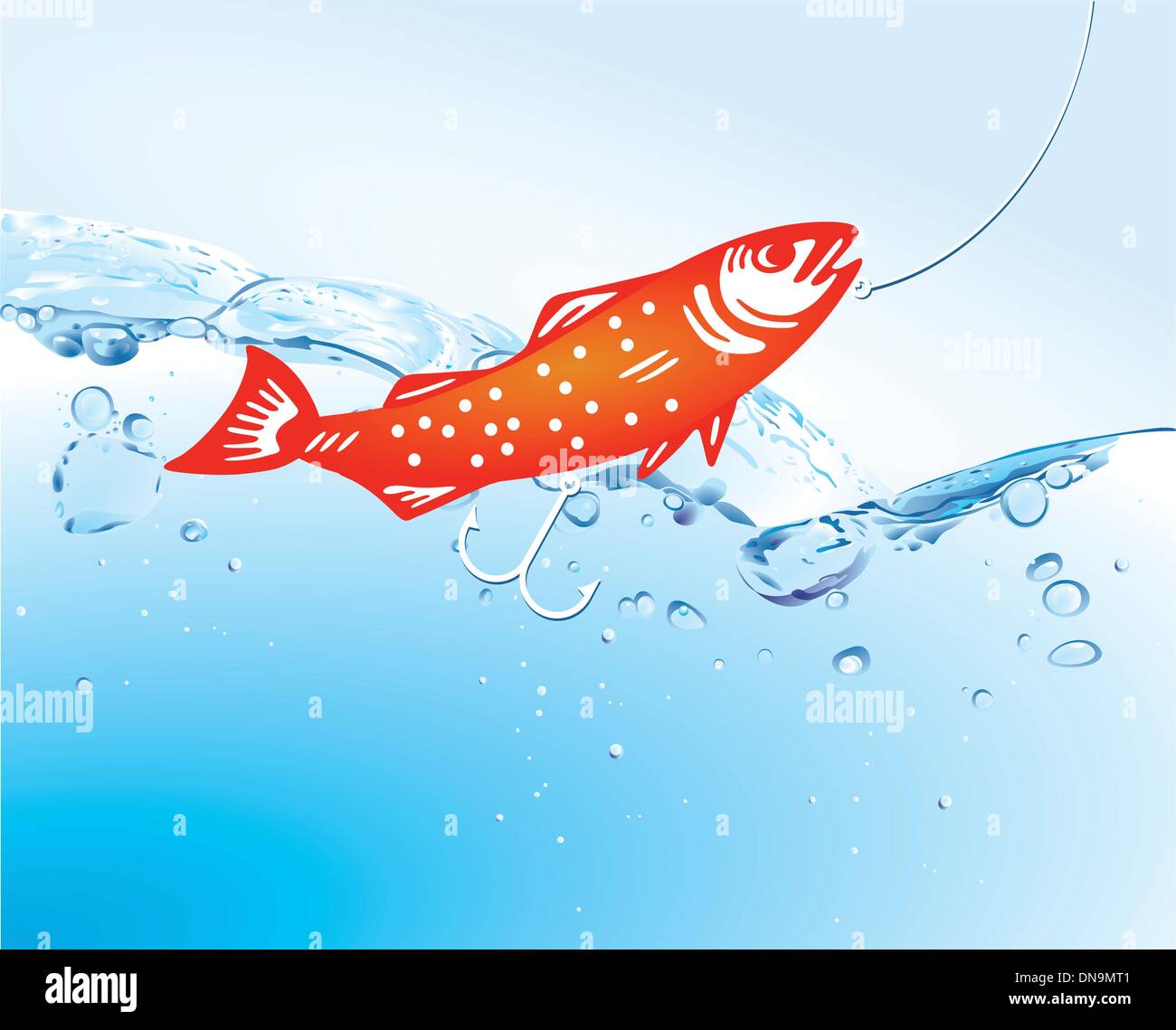 Pesca Nel lago Illustrazione Vettoriale