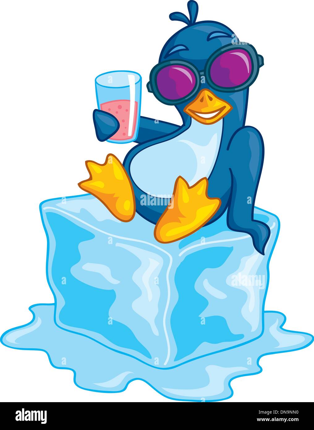 Pinguino su ghiaccio Illustrazione Vettoriale